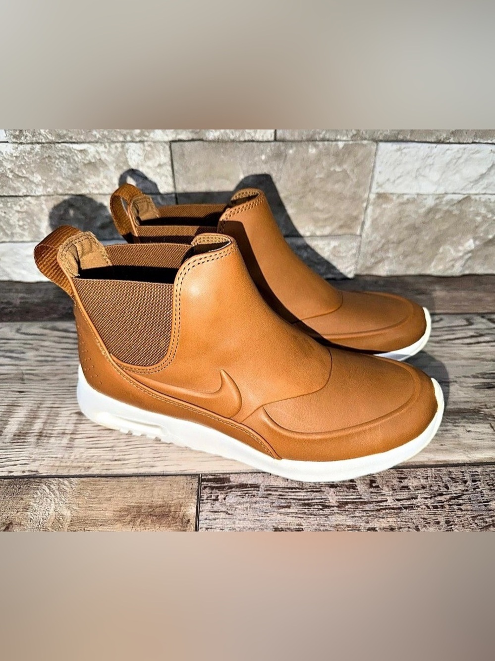 Nike Air Max Thea ankle boots/shoes Mid "Ale Brown" Brown & White